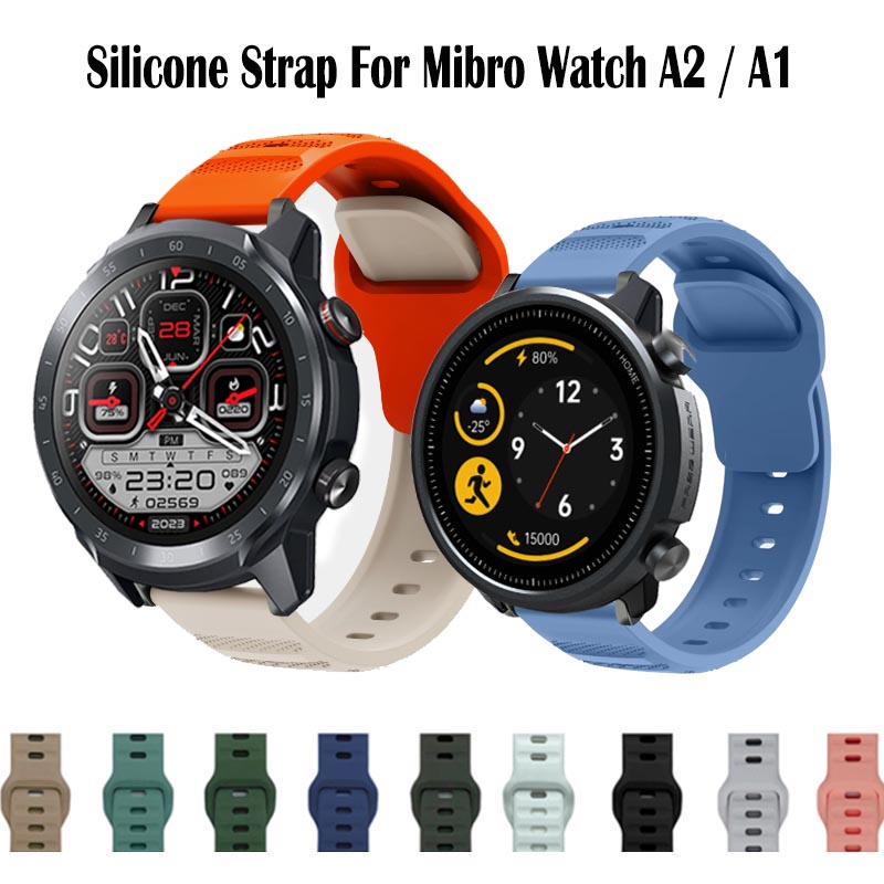 XIAOMI 適用於小米 Mibro 手錶 A2 A1 錶帶智能手錶運動矽膠錶帶的矽膠錶帶