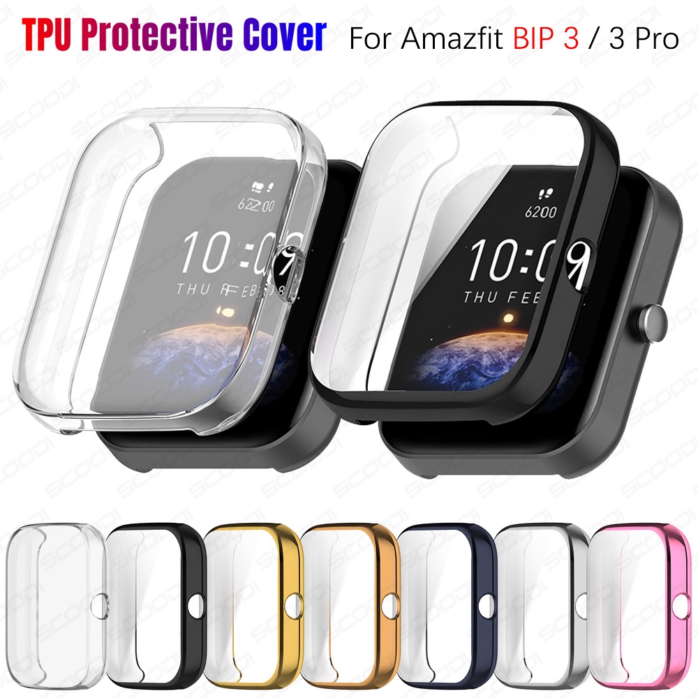 Tpu 保護殼保護套適用於 Amazfit Bip3/Bip3 Pro 智能手錶電鍍保護殼框架配件