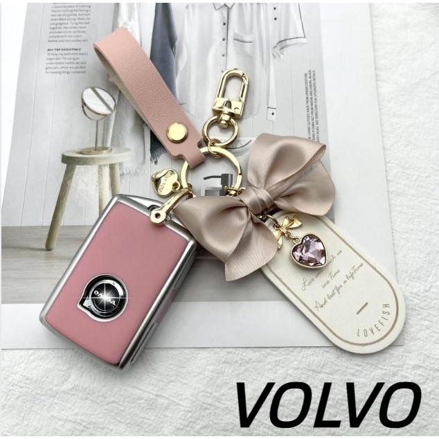 VOLVO鑰匙套S60 S90 XC40 XC60 XC90 V40 V60 V90鑰匙絲綢蝴蝶結保護殼