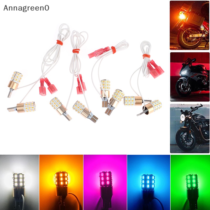 Anna 2 件摩托車自行車 T10 Led W5W 雙色側燈 Drl 轉向信號燈泡 EN