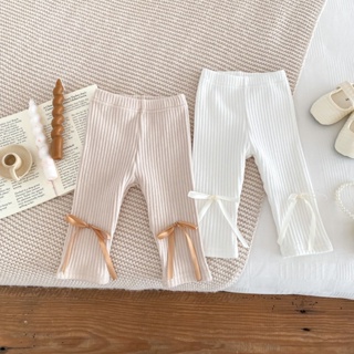女嬰打底褲韓國純色蝴蝶結保暖嬰兒褲 0-24 個月