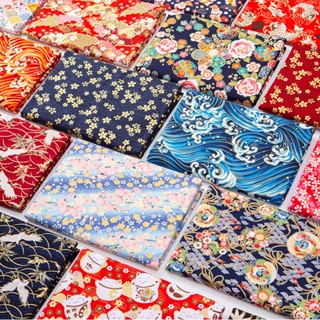 【臺灣新款好貨】 和風燙金布料布頭全棉印花diy 手工衣服桌布棉布純棉面料