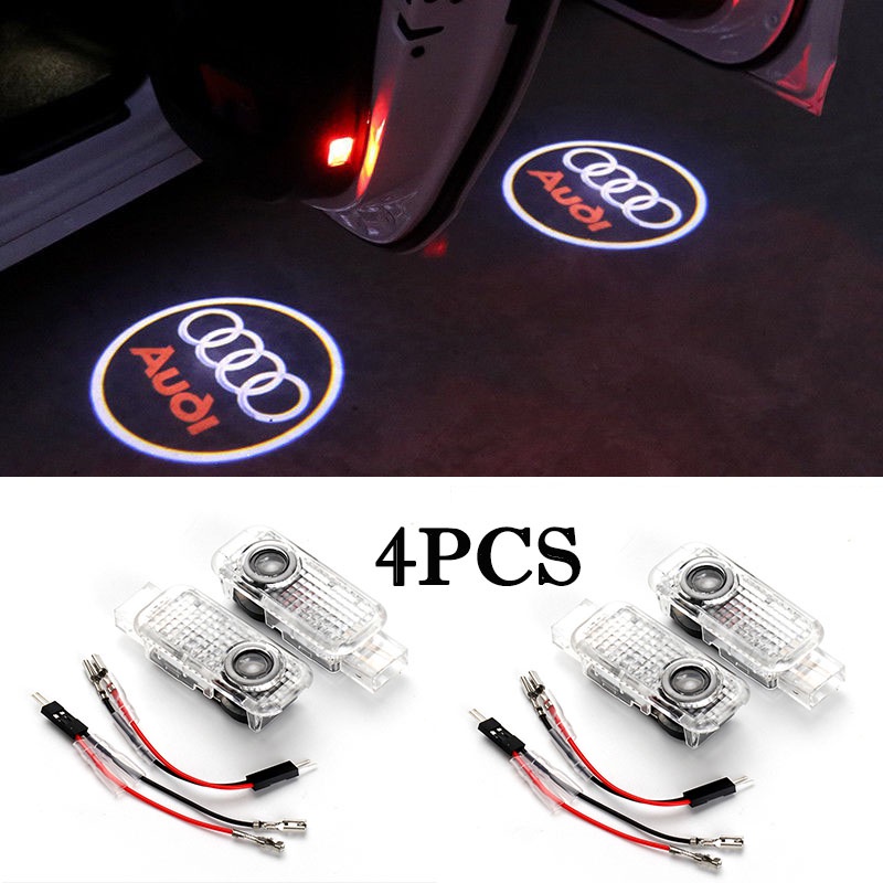 4 件 Led 燈門投影儀歡迎標誌套件適用於奧迪 S4 S6 R8 S5 A4 A5 A6 Q7