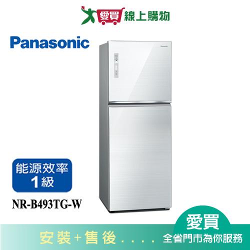 Panasonic國際498L無邊框玻璃雙門變頻電冰箱NR-B493TG-W_含配送+安裝【愛買】