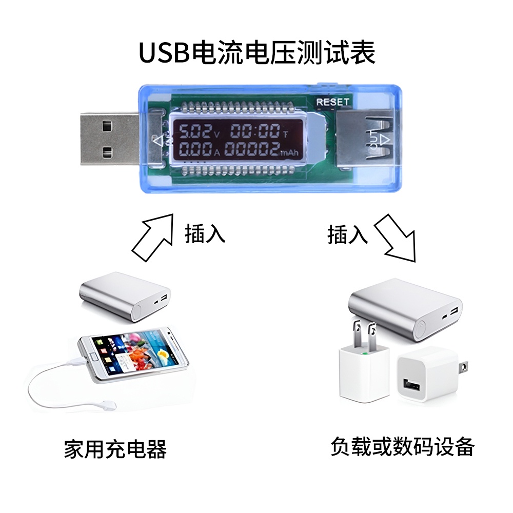 Diystudio【現貨】DC 4-20V USB電壓電流表功率容量 移動電源電池容量檢測儀