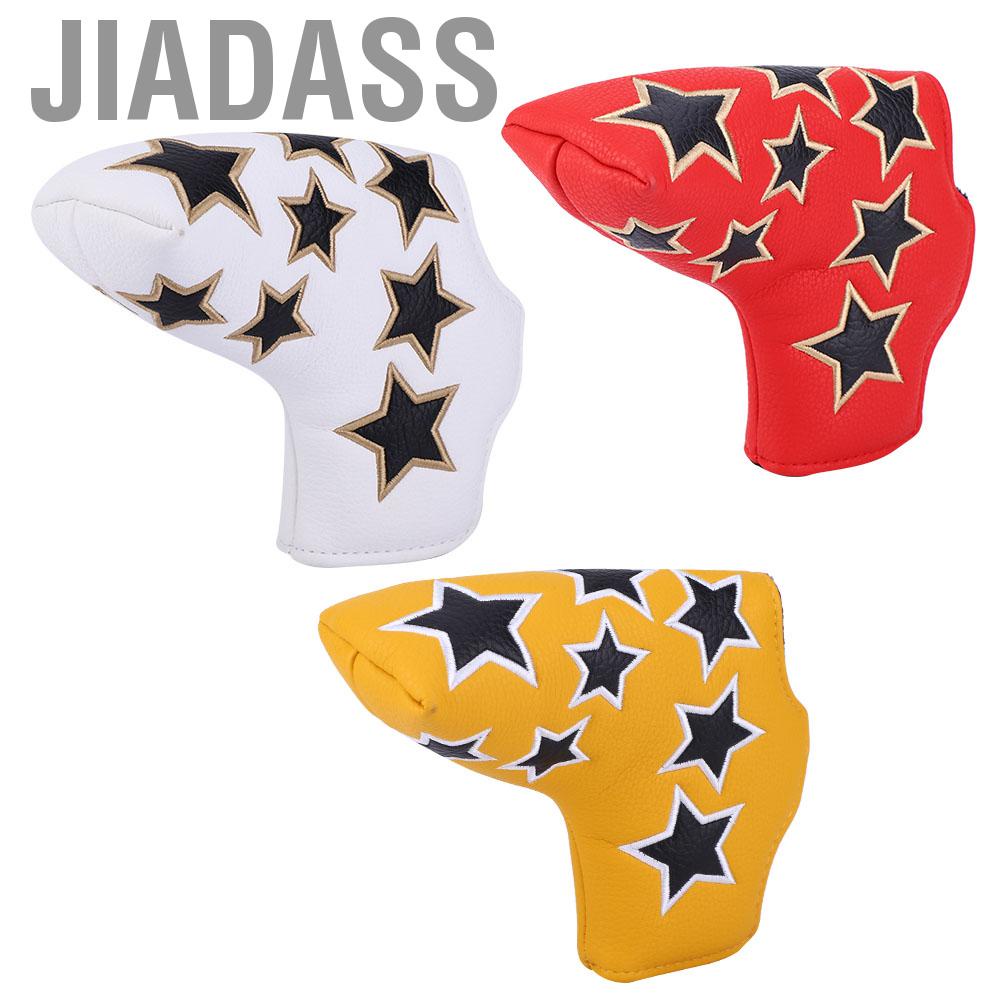 Jiadass 球桿桿頭套 L 型 PU 皮革星狀防水發球桿推桿頭保護套磁性桿頭套