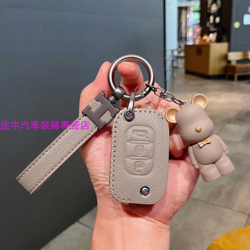 賓士smart鑰匙套 斯瑪特 for Two 精靈1號 簡約卡通汽車鑰匙包殼扣【途牛】