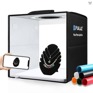 PULUZ PKT3200 30*30*30cm小型可摺疊LED攝影箱 5500K單色溫 亮度可調 配6色背景板(黑/白