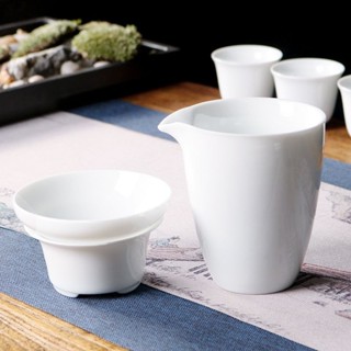 白瓷 公道杯 分茶器 陶瓷 茶海 過濾 茶漏 功夫茶具配件