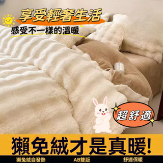 ins風四件組 兔絨四件套 牛奶絨 加厚四件套 雙面珊瑚絨 冬季床單 厚被套 宿舍三件套 輕奢床品 冬天床包組四件組