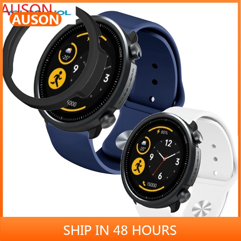 AUSONMibro A1 智能手錶錶帶替換錶帶 Mibro A1 智能手錶錶帶矽膠錶帶黑色保護殼