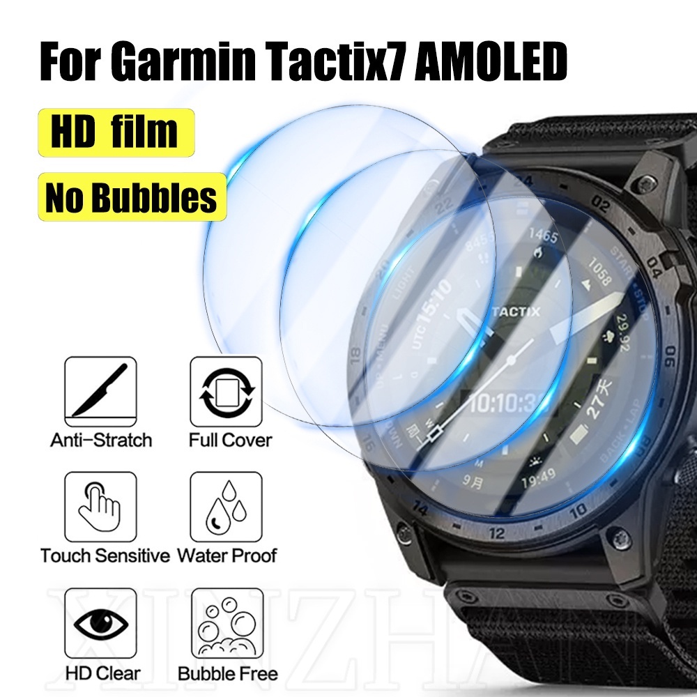 Garmin Tactix 7 Amoled / 鋼化玻璃保護膜的全覆蓋高清硬度屏幕保護膜 / 智能手錶防刮配件