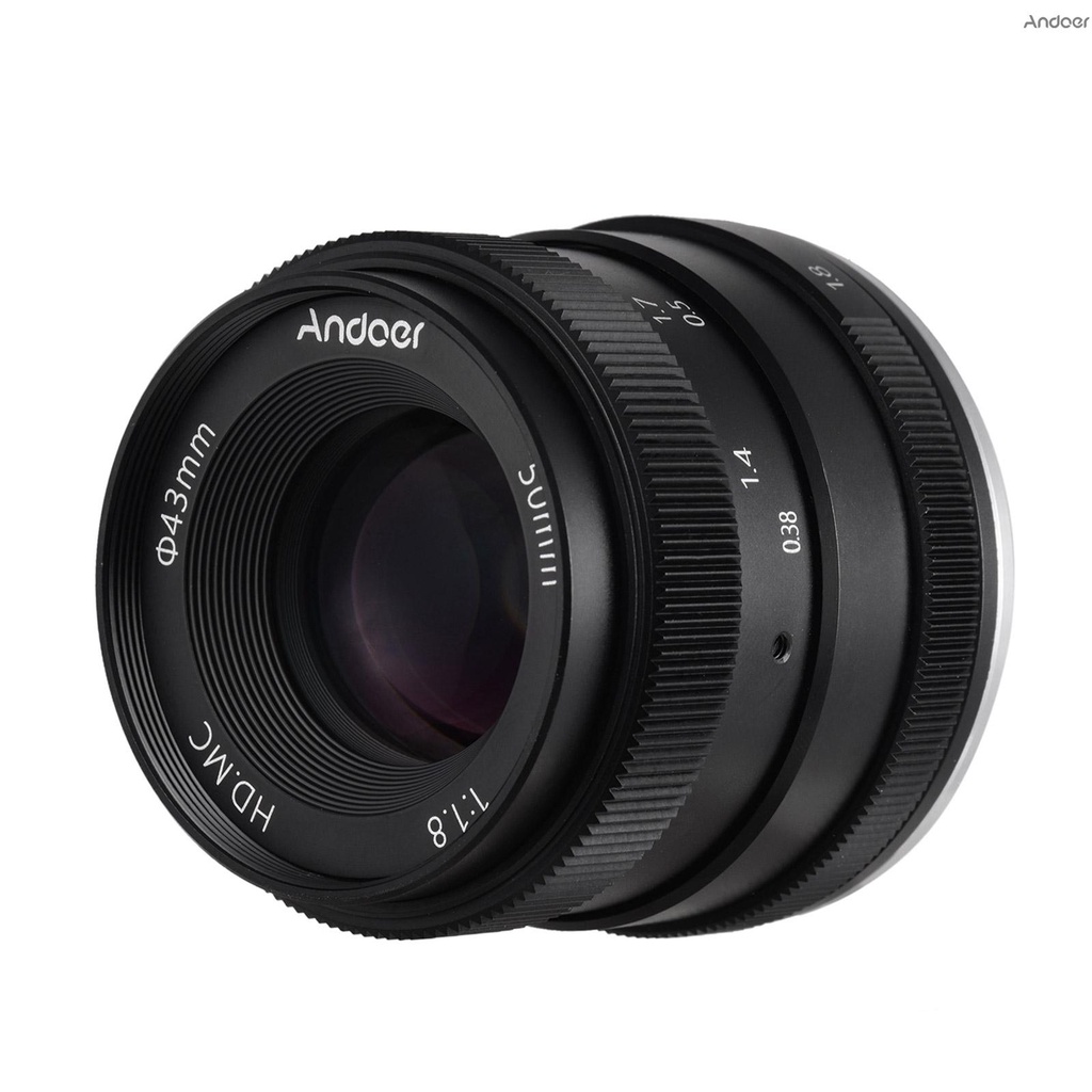 Andoer 50mm F1.8 數碼相機鏡頭大光圈 APS-C 鏡框多層鍍膜無反光鏡相機鏡頭兼容 Came-10.04