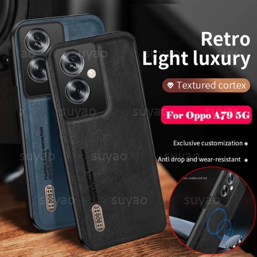 Oppo A79 A2 5G 2023 OppoA79 手機殼 啞光 觸感柔軟外殼皮革 防指紋相機保護防震後蓋保護套