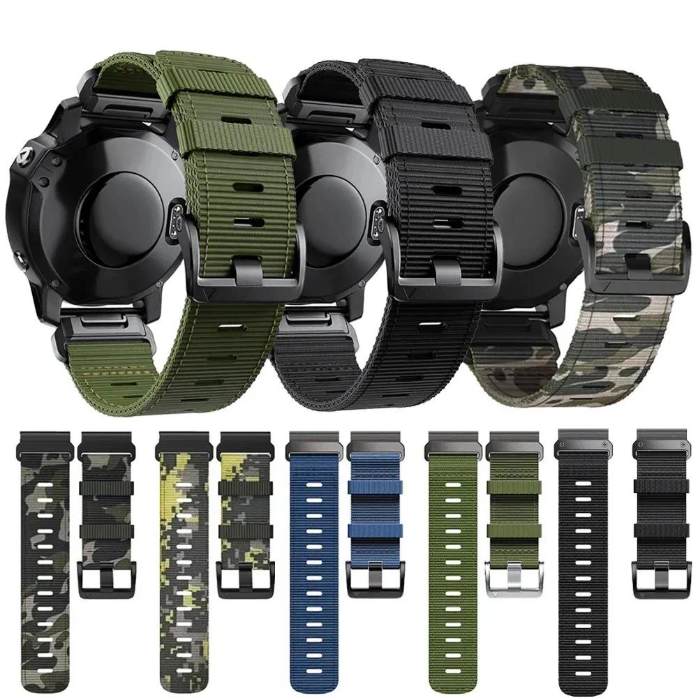 Quickfit 22 毫米 26 毫米尼龍錶帶,適用於 Garmin Fenix 7 7X 6X Pro/Epix P