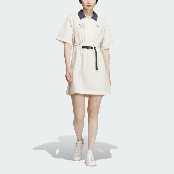Adidas CVD Dress IS0625 女 連身洋裝 亞洲版 經典 休閒 聯名款 翻領 米白