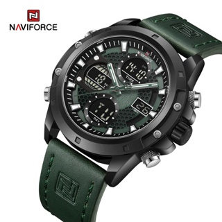 Naviforce 9225 品牌奢華優雅男士手錶數字男時鐘軍事運動真皮原裝石英腕錶
