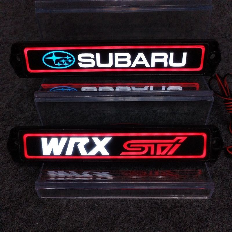 Subaru 速霸陸 WRX STI 發光中網車標 個性 改裝LED中網裝飾燈 無損安裝 防水 高亮 車用led長條燈