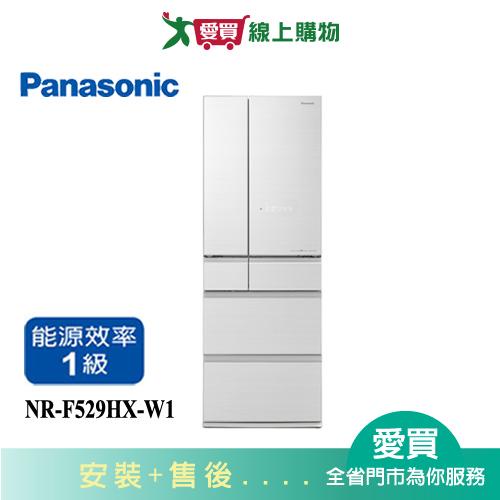 Panasonic國際520L無邊框鏡面/玻璃6門電冰箱NR-F529HX-W1_含配送+安裝【愛買】