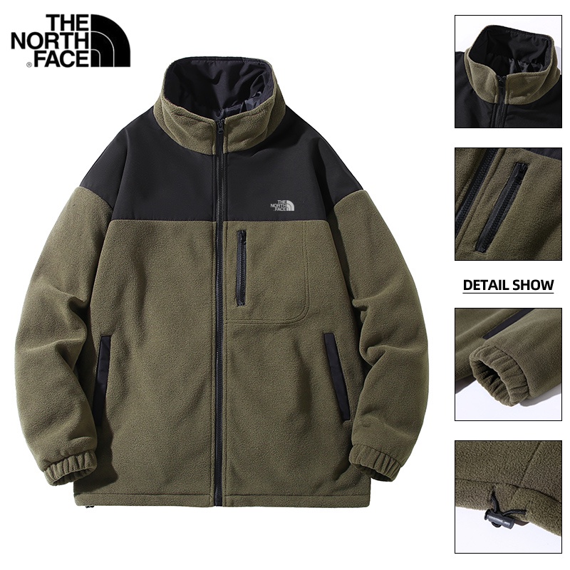 北面 The North Face 男士新款戶外抓絨夾克帶抓絨襯墊上衣開衫抓絨抓絨夾克