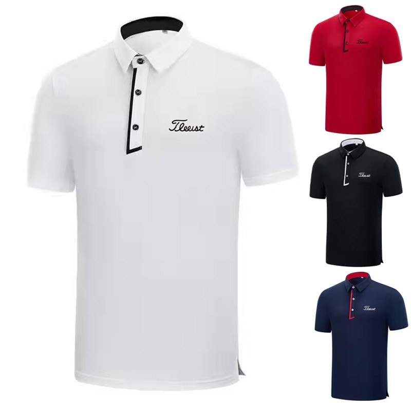 [Titleist]夏季新款高爾夫球服男短袖T恤運動速乾透氣潮polo衫寬鬆翻領上衣