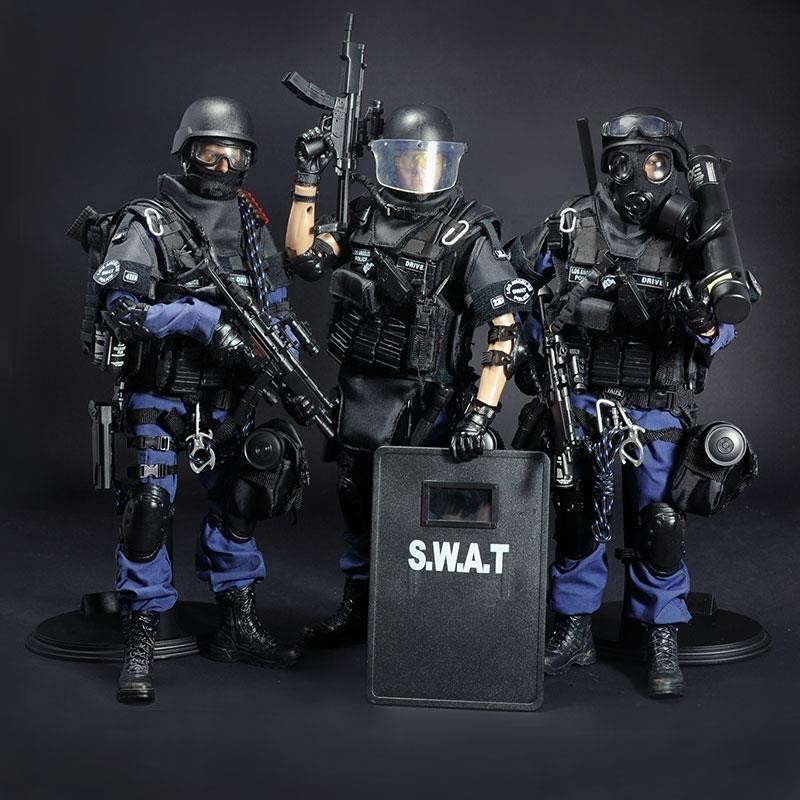 現貨1/6兵人模型套裝警察 SWAT特種阿兵哥人偶 成人手辦模型男禮物