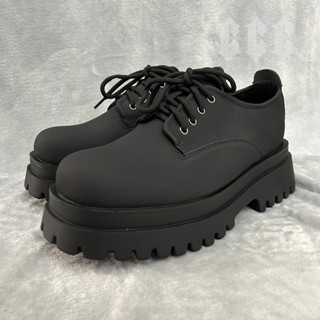 「臺灣現貨+預購」［666-shop]男生皮鞋碼36-46偏大一碼英倫風霧面簡約暗黑風格米奇德比厚底鬆糕雙層增高鞋