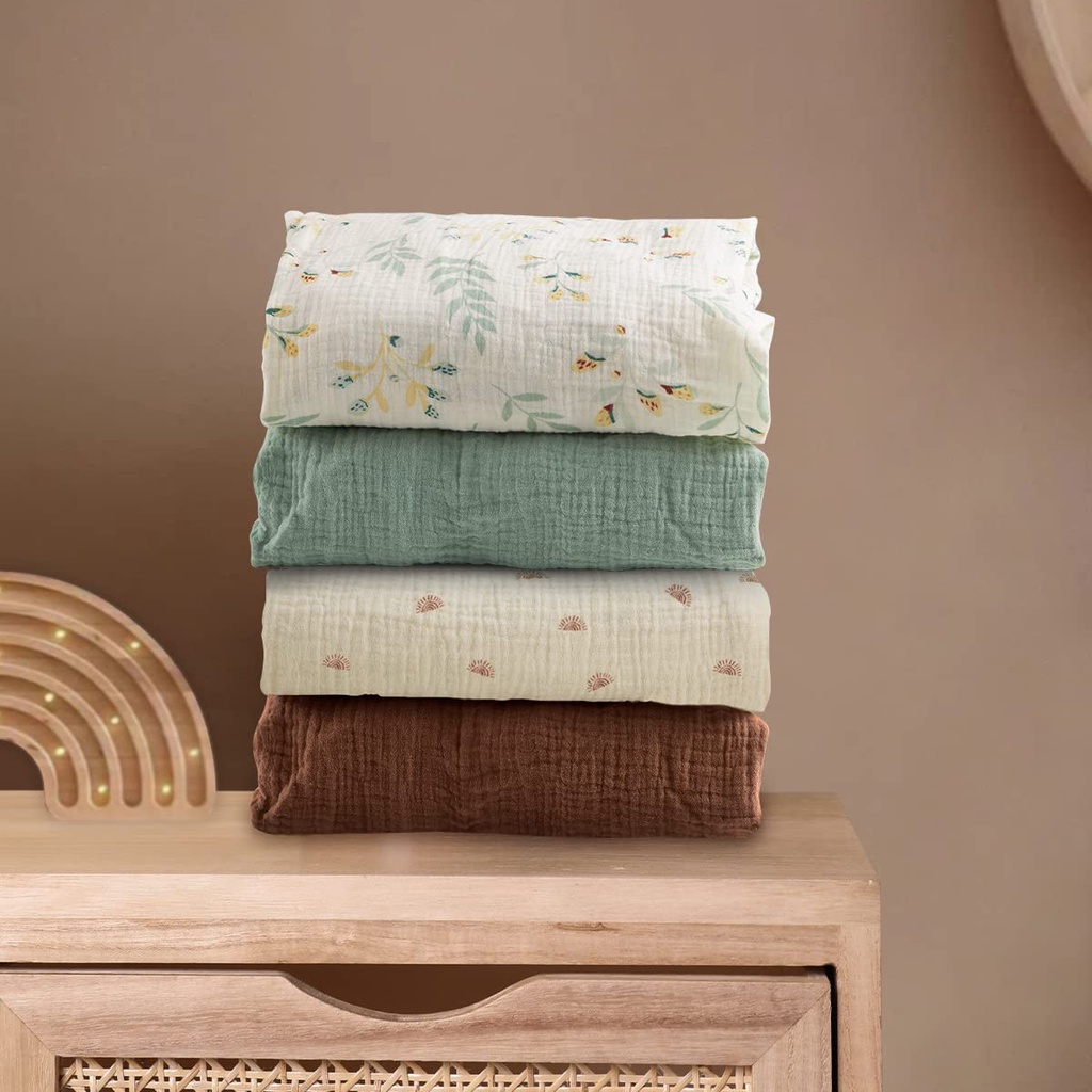 【Peanut】嬰兒純棉縐布床罩單 柔軟透氣適用於嬰兒標準床 嬰兒床包 嬰兒床套 嬰兒床單 嬰兒床墊套 嬰兒床床包