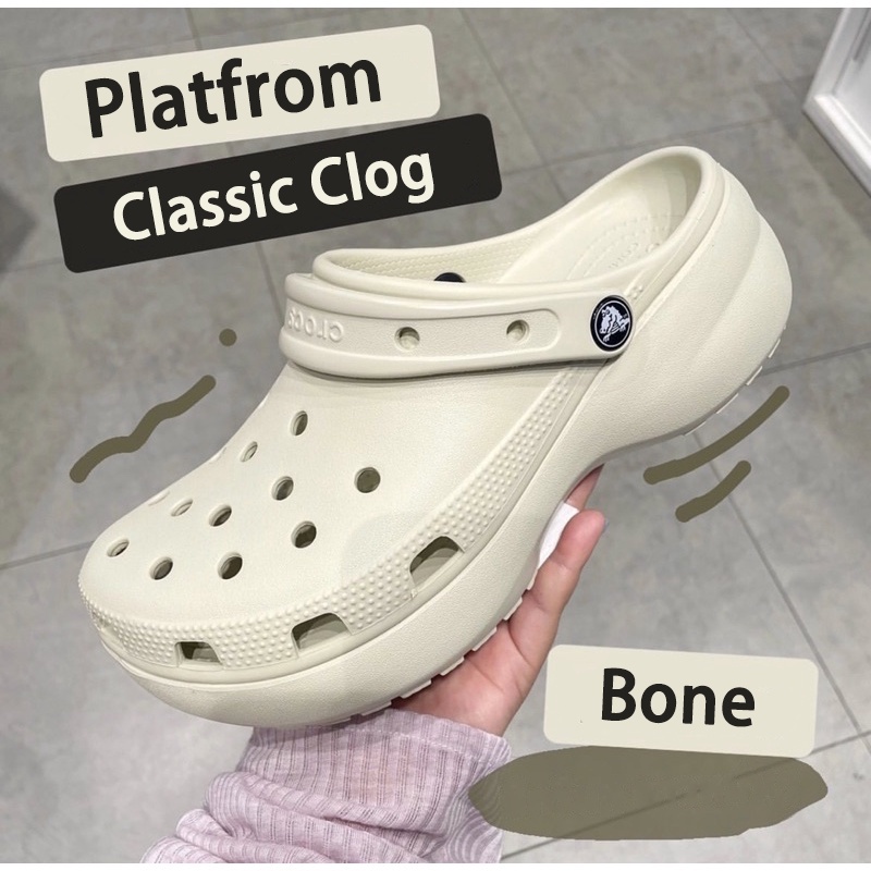 Crocs original 100% 女式經典厚底木屐涼鞋 perempuan 柔軟如雲