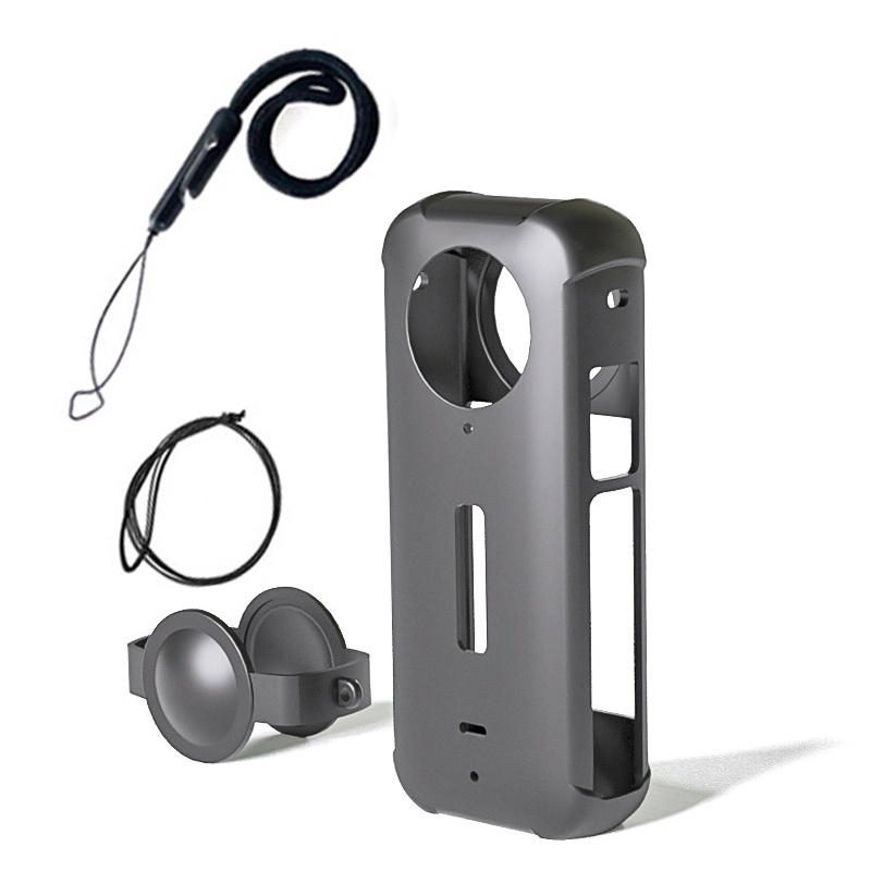 Hot 適用於 Insta360 X3 軟矽膠鏡頭保護套+機身蓋全景相機鏡頭蓋適用於 Insta360 X3 運動相機配