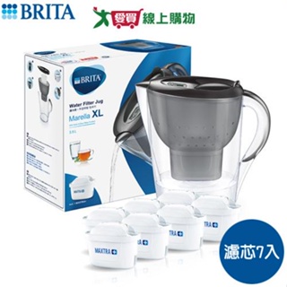 BRITA 馬利拉濾水壺-黑(7芯)提醒更換顯示器 免開蓋注水 過濾【愛買】