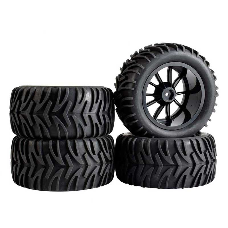 4 件 1/10 越野車大腳卡車輪胎 55*115MM 塑料輪輞橡膠輪胎,適用於 HSP HPI 94108 94111