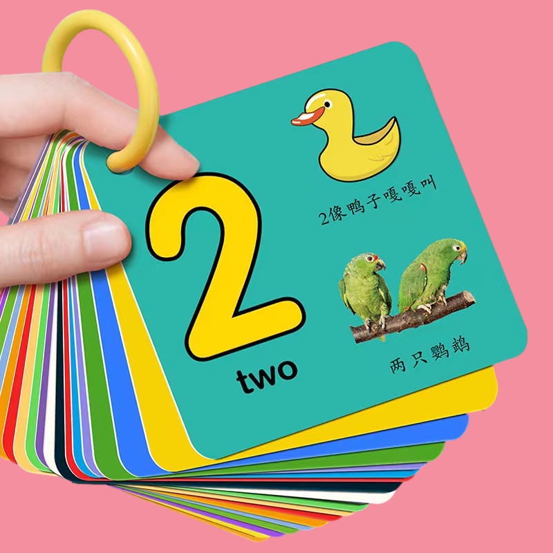 🌸台灣熱賣🌸寶寶學數字拼音 早教卡0-3-6歲 彩色認知卡片 幼兒童認字卡 看圖識字