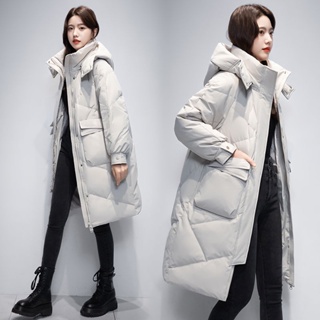 鴨鴨羽絨服女新款冬季時尚顯瘦寬鬆加厚中長款休閒韓版大口袋外套