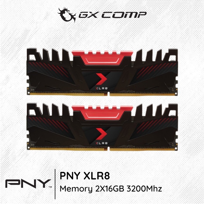 Pny XLR8 Longdimm DDR4 2x16GB 3200MHz 內存 Ram 32GB PC 3200