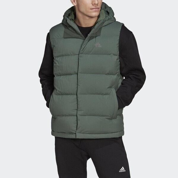 Adidas Helionic Vest HG6274 男 羽絨背心 亞洲版 運動 戶外 休閒 鴨絨 保暖 冬季 綠