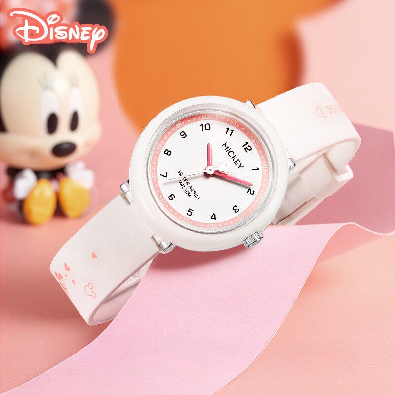 迪士尼米奇兒童手錶,送給學生的完美禮物,帶防水、夜燈和石英手錶