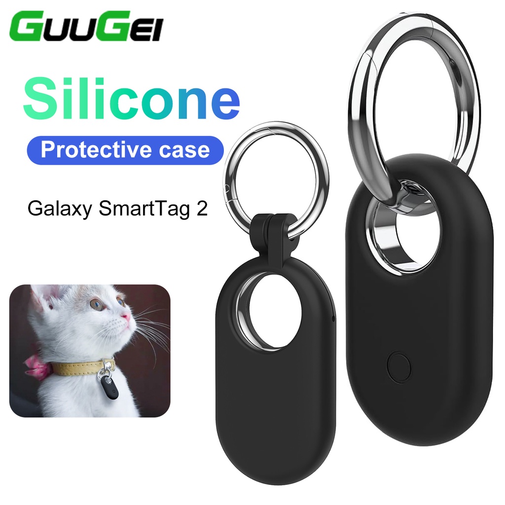 SAMSUNG Guugei 適用於三星 Galaxy SmartTag 2 定位器追踪器保護套矽膠鑰匙扣寵物狗追踪器防