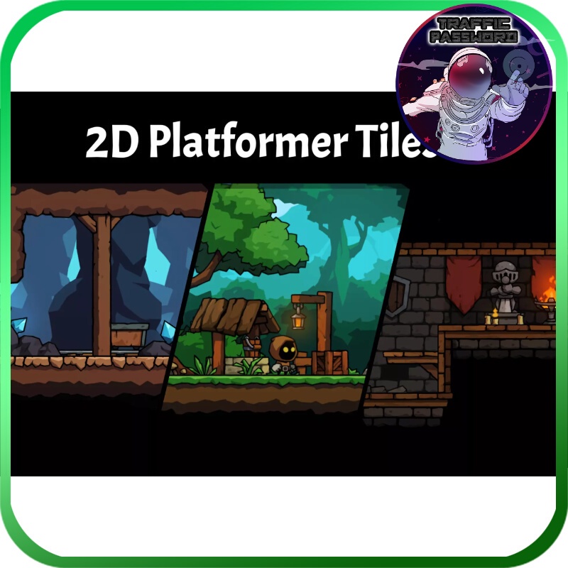 流量密碼 Unity2D橫板平台遊戲素材 2D Platformer Tileset 4.0