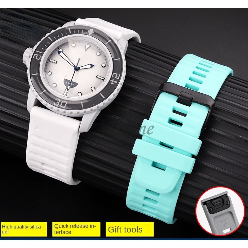 22mm 軟矽膠錶帶適用於 Blancpain x Swatch 五十大海洋 fathoms
