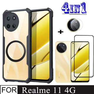 Realme 11 4G 防震手機殼適用於 Realme C75 C65 4 合 1 帶磁性無線充電貼紙