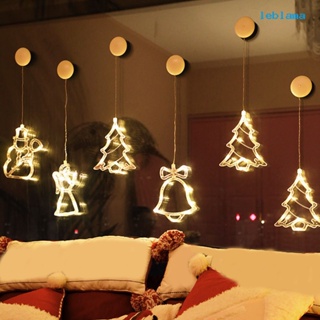 [LBA]led耶誕裝飾五角星鈴鐺雪人房間櫥窗美化掛飾吸盤窗簾燈耶誕燈