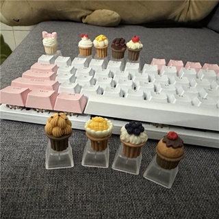 Diy可愛蛋糕透明單十字軸機械鍵盤鍵帽個性r4鍵帽
