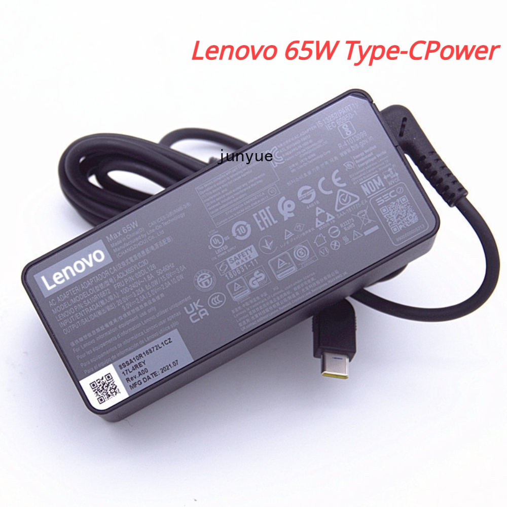 LENOVO 原裝 20V 3.25A 65W USB TYPE-C 筆記本電腦交流適配器充電器適