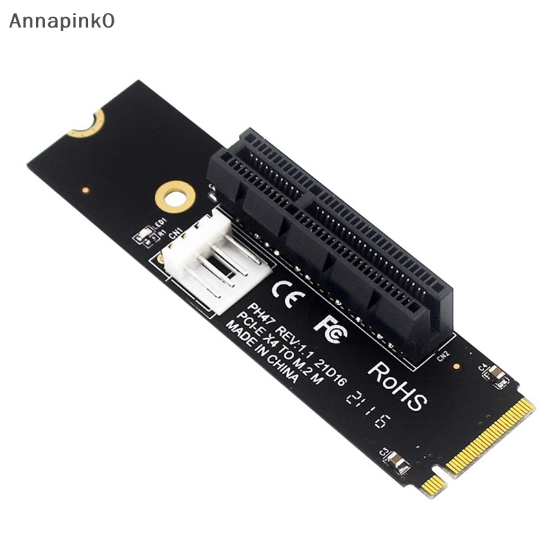 Anap 最新 NGFF M.2 轉 PCI-E 4X 轉接卡 M2 M Key 轉 PCIe X4 適配器,帶 LED