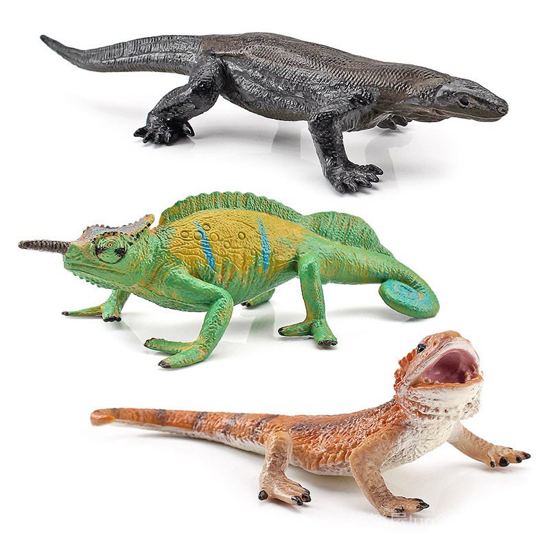 ❤樂樂屋❤仿真沙漠森林動物 變色龍蜥蜴兩棲動物模型 實心靜態擺件玩具