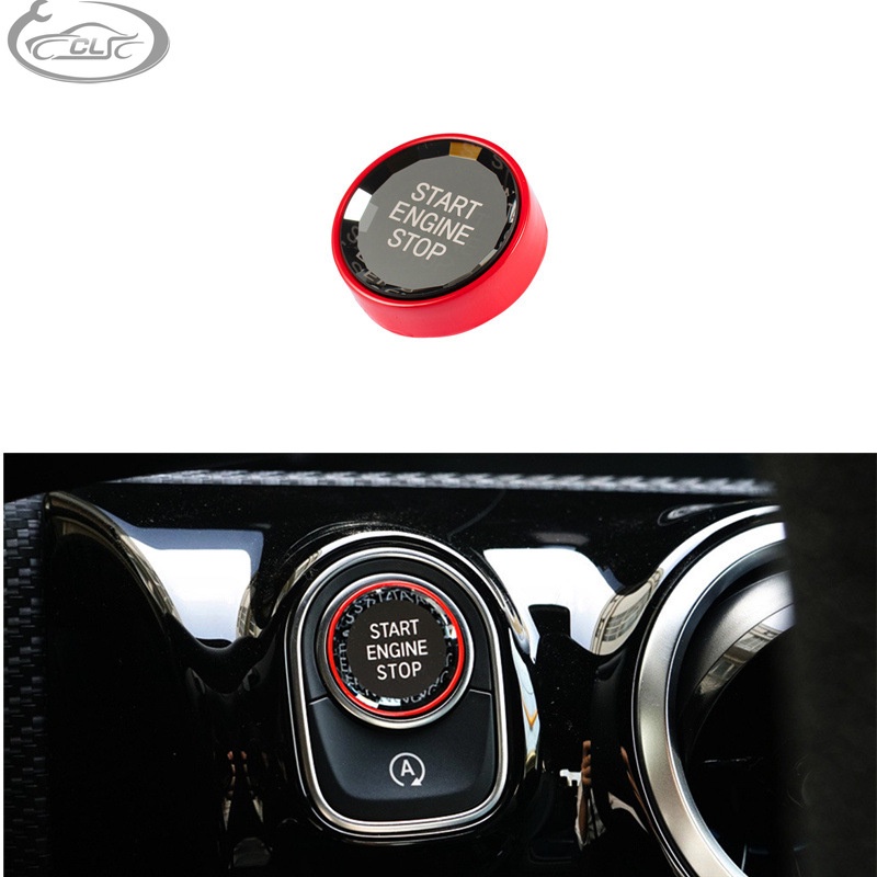 適用Benz 賓士 A級 19 一鍵啟動按鈕裝飾貼 點火開關按鍵