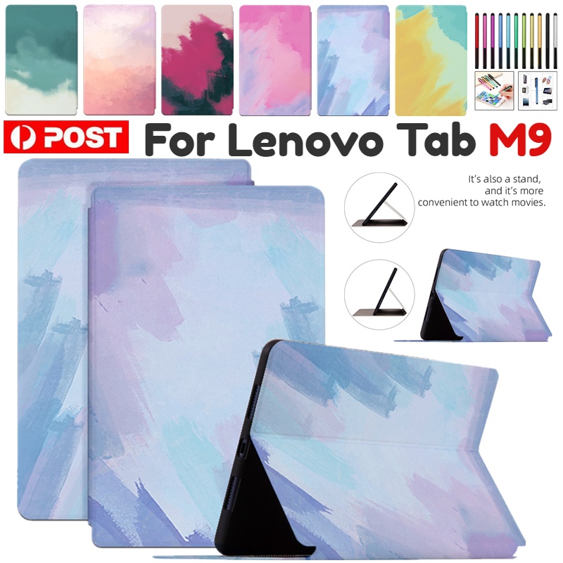 LENOVO 適用於聯想 Tab M9 (TB310XU TB310FU) 9 英寸卡通圖案智能翻蓋書可愛保護套支架皮革