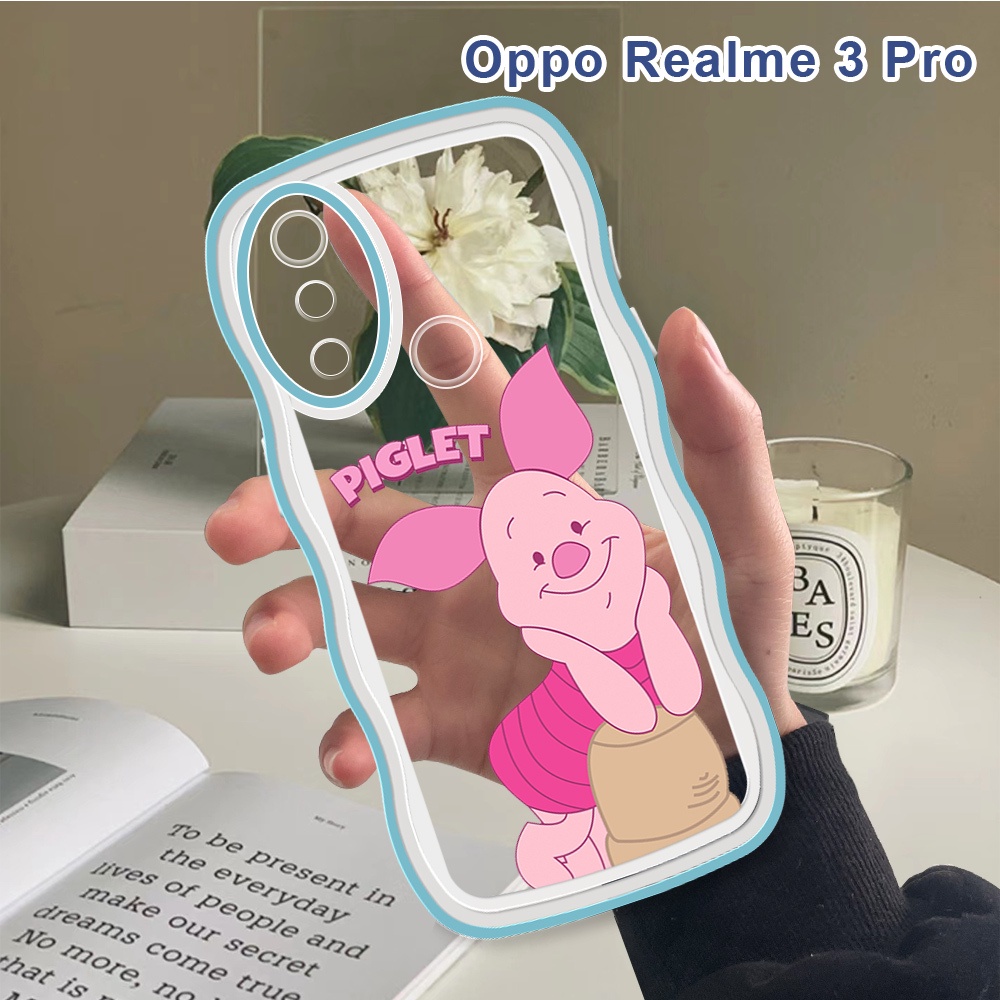 Realme 3 Pro 6 5 Pro 5 5S 5i 6i 軟殼卡通小豬防震手機殼矽膠軟殼