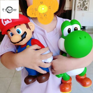 元氣招財 瑪利歐 馬力歐 Mario 超級瑪麗 馬裡奧路易 兄弟手辦擺件人偶搪膠公仔玩具模型人偶